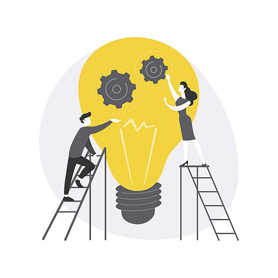 People with light bulbs